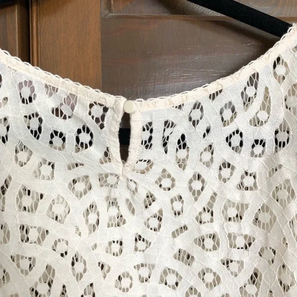 LOFT White Boxy Lace Blouse - Picture 4 of 6